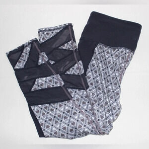 Women’s Athleta Mantra Mosaic Mesh Cropped High Rise Activewear Leggings Small